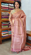 Golden Lilac Pure Moonga Tissue Silk Saree - SM32