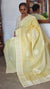 Canary Yellow Organdy Saree with Cotton Applique - 7188