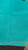 Cyan Blue Kota Saree with Hand Pita Work - KX45