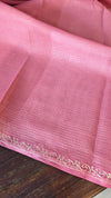 Pale Lime Green Kota Saree with Hand Pita Work - KX45