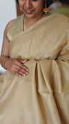 Beige Kota Saree with Hand Pita Work - KX45