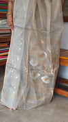 Sandstone Grey Muslin Jamdani Saree - 2971