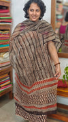 Black and Brick Red Block Printed Cotton Suit