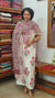 White and Pink Block Printed Cotton Hakoba Suit with Kota Doria Dupatta