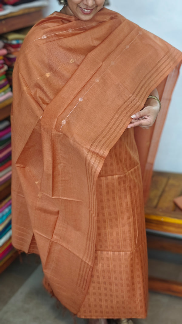 Rust Semi Silk Woven Suit - EW79A