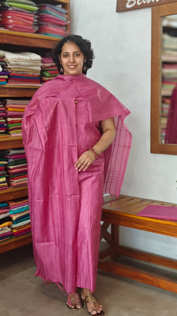 Orchid Pink Woven Semi Silk Suit - EW79A