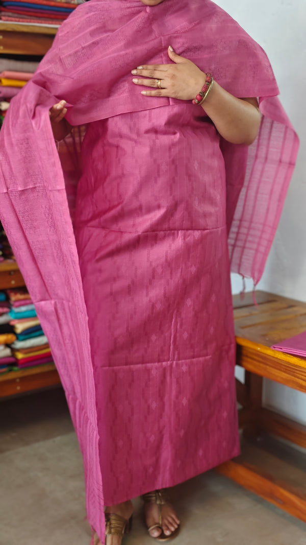 Orchid Pink Woven Semi Silk Suit - EW79A