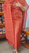 Rust Orange Woven Semi Silk Suit - EW79A - B