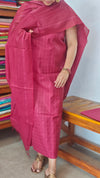 Reddish Maroon Woven Semi Silk Suit - EW79A - B
