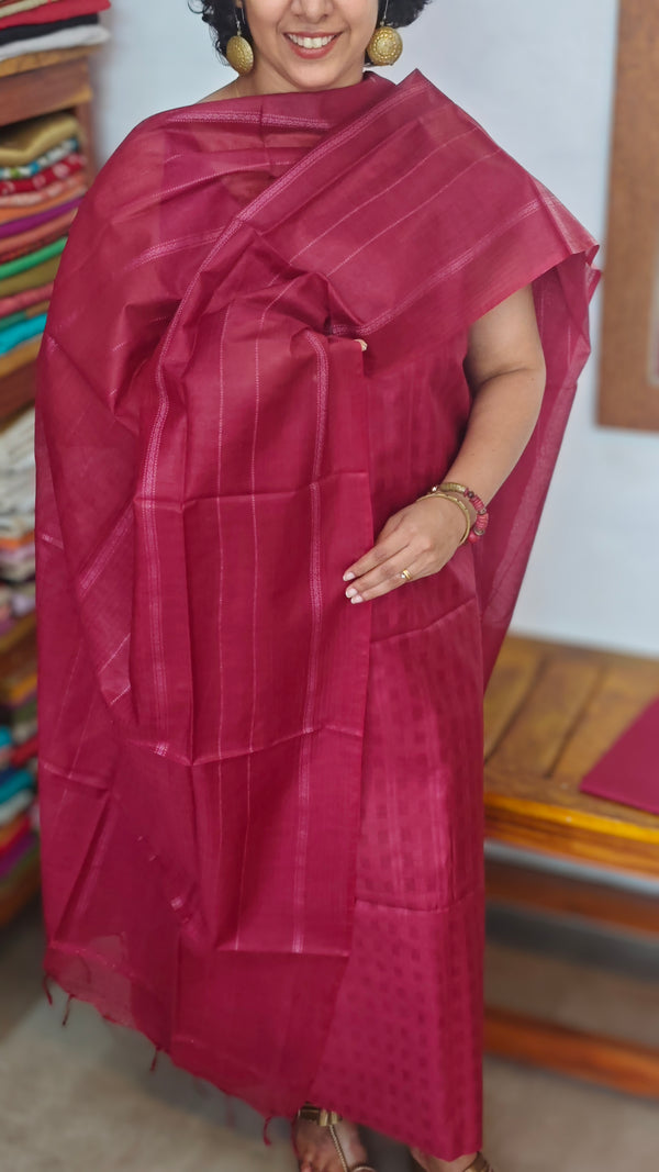 Reddish Maroon Woven Semi Silk Suit - EW79A - B