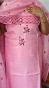 Rosy Pink Kota Suit with Bead Work Yoke - K18X