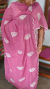 Wild Rose Pink Embroidered Crepe Georgette Suit - 327G