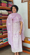 Lavender Embroidered Crepe Georgette Suit - 327G