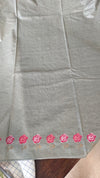 Teal Green Tussar Silk Saree with Cross Stitch Embroidery - 23001