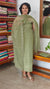 Sage Green Crushed Organza Cutwork Suit - M177