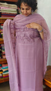 Lavender Crushed Organza Cutwork Suit - M177