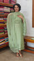 Moss Green Block Printed Muslin Suit - D4891