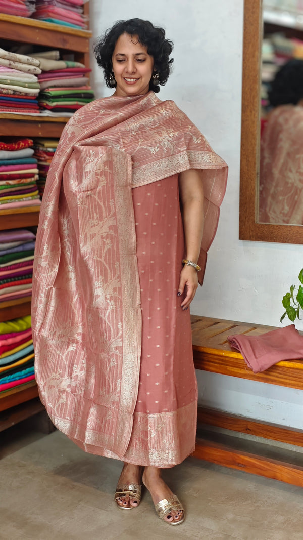 Dusty Mauve Banarasi Suit - 73SC