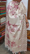 Semi Silk Suit - Beige and Mauve - G - ETV9