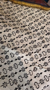 Black and Cream Striped Maheshwari Silk Saree - BHC91