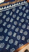 Indigo Maheshwari Silk Saree - BHC91