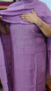 Purple Muslin Chikankari Suit - SML9
