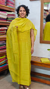 Lemon Yellow Muslin Chikankari Suit - SML9