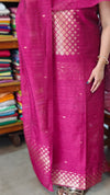 Magenta Semi Raw Silk Banarasi Suit - 67A1 - B