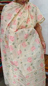 Cream Linen Chanderi Jamdani Suit - DL73 - A1