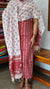 Dark Red and White Block Printed Linen Cotton Suit - FD31