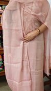 Dusty Peach Shimmer Organza Cutwork Suit - L38M