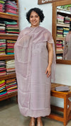 Dusty Lavender Shimmer Organza Cutwork Suit - L38M