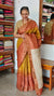 Mustard and Brick Red Zari Checked Tussar Silk Saree - GTS35