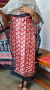 Brick Red and White Block Printed Tussar Silk Suit - PTS25