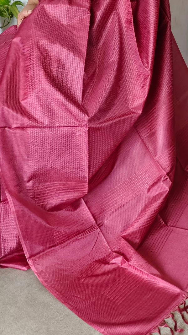 Deep Rose Semi Silk Saree - NU87