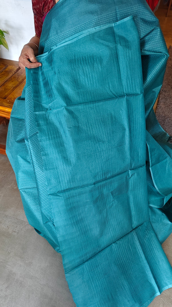 Teal Woven Semi Silk Saree - 2 - NU87