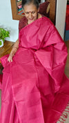 Hot Pink Woven Semi Silk Saree - NU87
