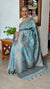 Teal Blue Banarasi Silk Saree - 3 - CB492