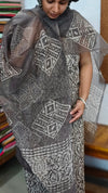 Taupe Shade Batik Printed Kota Doria Suit - GD331