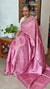 Orchid Pink Tussar Silk Saree with Cross Stitch Embroidery - MCT4