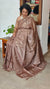 Chocolate Brown Tussar Silk Saree with Cross Stitch Embroidery - MCT4