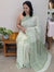 Green georgette embroidered saree