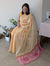 FRC9 - Yellow and pink crochet on net kota saree