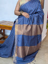 Cobalt Blue Zari Checked Semi silk saree - BPR3