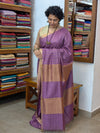 Violet Zari Checked Semi Silk Saree - BPR3