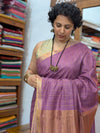 Violet Zari Checked Semi Silk Saree - BPR3