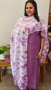 purple unstitched net kota salwar