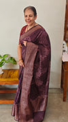 Purple Chanderi banarasi saree