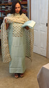 Flex chanderi suit organza dupatta banarasi weaving