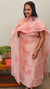 Peach net kota embroidered suit